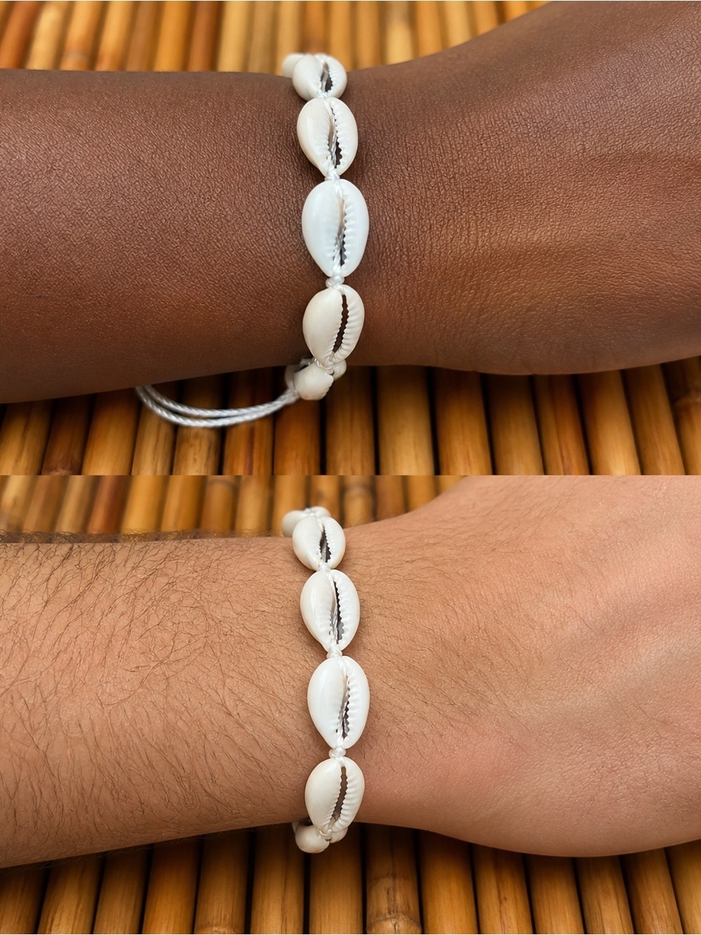 White Cowrie Shell Adjustable Bracelet - Beach Chic
